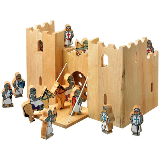 Wooden Castle Playscene with 12 Knights