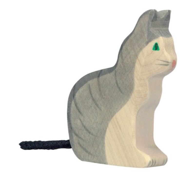 Holztiger Sitting Grey Cat 80055